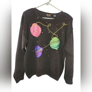 Vintage Trimmings Christmas Sweater Ornaments Sequins Colorful Medium